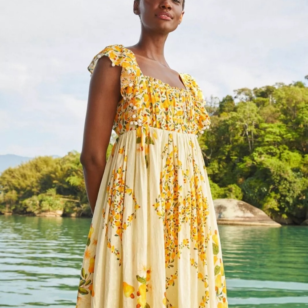 Farm Rio Off White Cashew Crossed Back Dress, Mix Print 🥰 - Picture 9 of 9